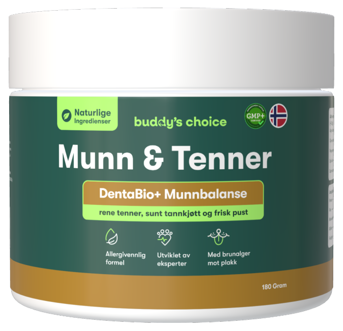 Buddys Choice krukke Mund & Tænder DentaBio+ Mundbalance, naturlig tandpleje til rene tænder, 180 g