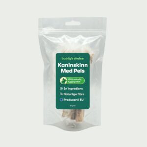 Hundesnacks av kaninskinn